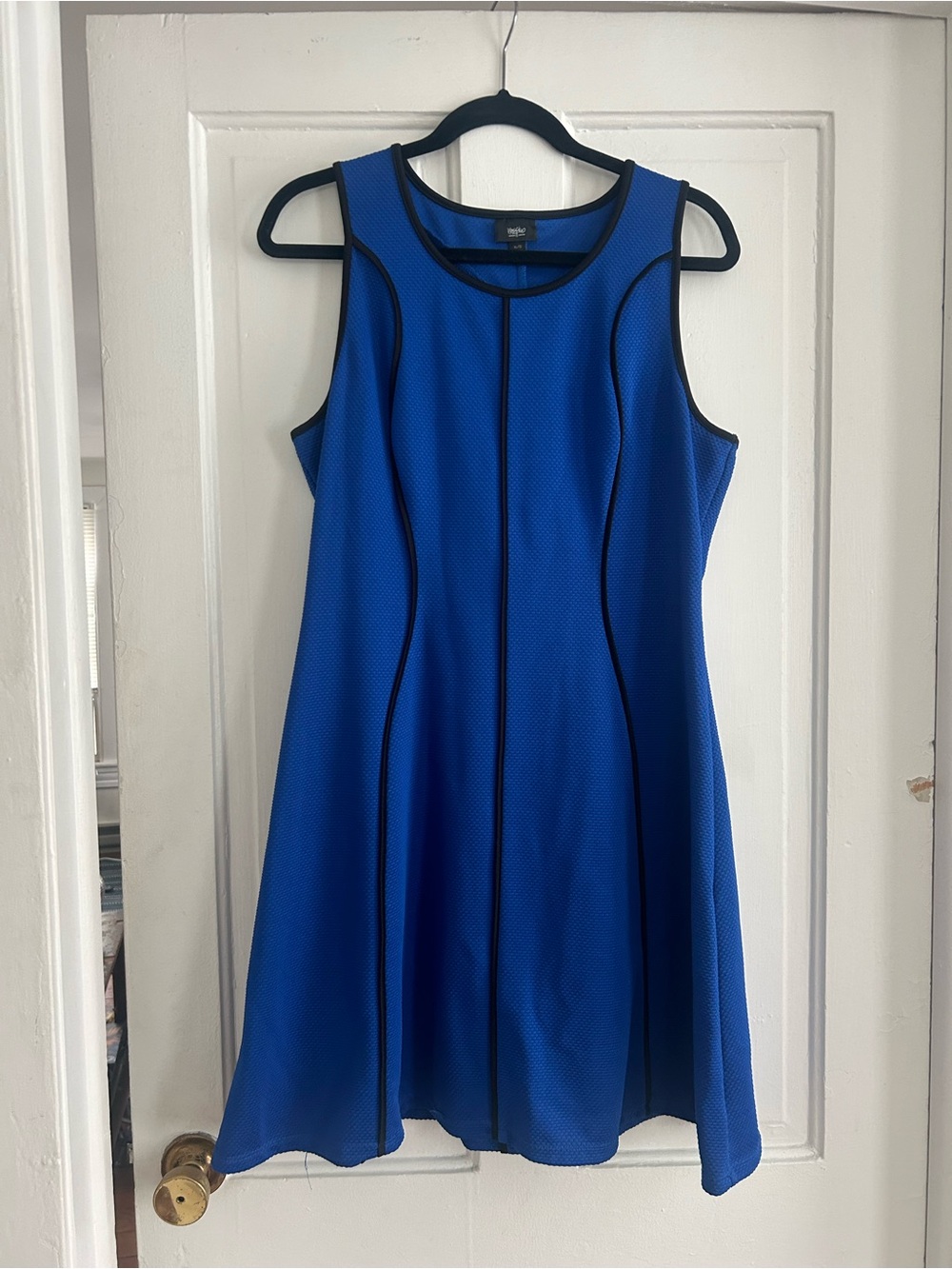 Mossimo Blue Sleeveless Dress with Black Piping
